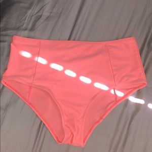 Coral High Waisted Swimsuit Bottoms